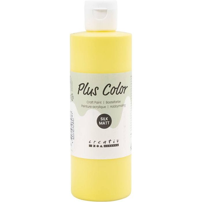 Plus Color Bastelfarbe, Primärgelb, 250 ml/ 1 Fl.