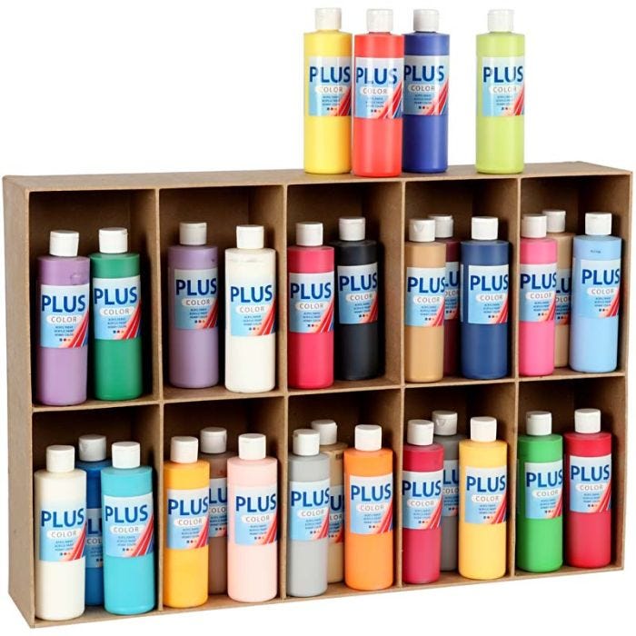 Plus Color Bastelfarbe, Sortierte Farben, 30x250 ml/ 1 Pck
