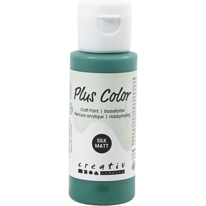Plus Color Bastelfarbe, Dunkelgrün, 60ml/ 1 Fl.