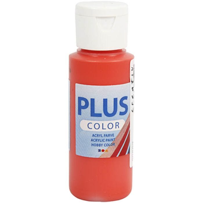 Plus Color Bastelfarbe, Brillantrot, 60ml/ 1 Fl.