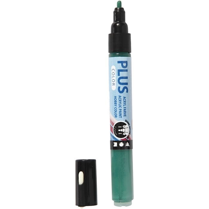 Plus Color Marker, L 14,5 cm, Strichstärke 1-2 mm, Dunkelgrün, 5,5 ml, 1 Stk