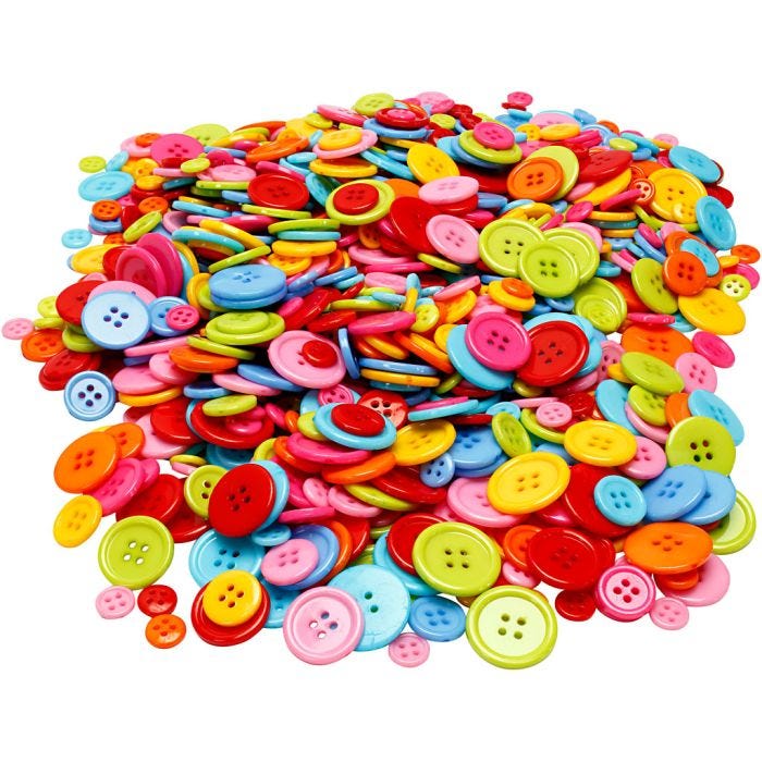 Knopf-Mix, D 10+15+20+22 mm, 500 g/ 1 Pck