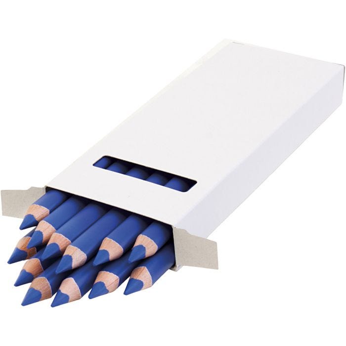 edu3 Jumbo-Buntstifte, Dicke 10 mm, Mine 6,25 mm, Dunkelblau, 12 Stk/ 1 Pck