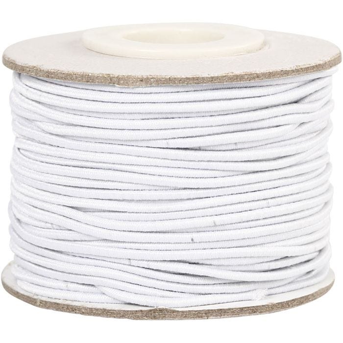 Elastische Schnur, Dicke 1 mm, Weiß, 25m/ 1 Rolle