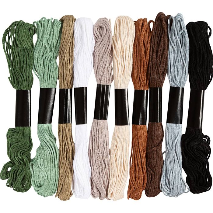 Stickgarn, Dicke 1 mm, Naturfarben, 10x8 m/ 1 Pck