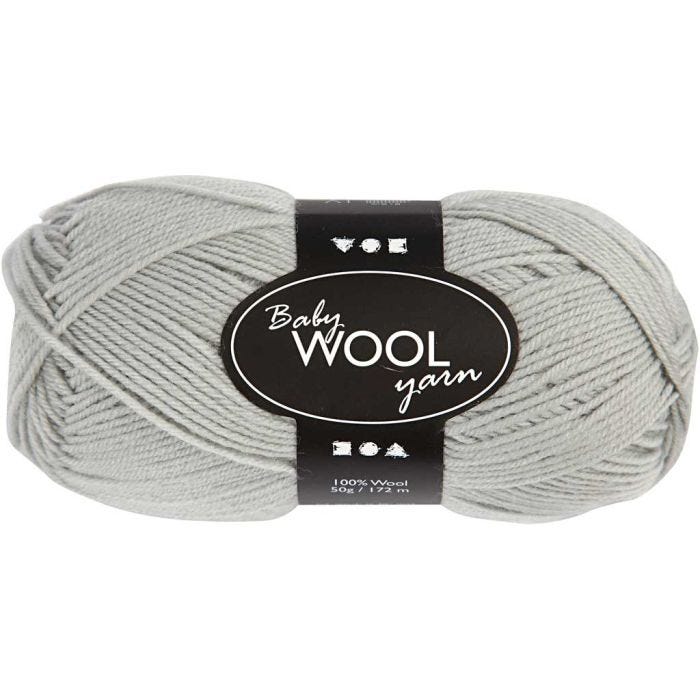 Babywolle, L 172 M, Hellgrau, 50 g/ 1 Knäuel