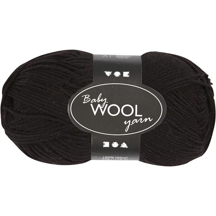 Babywolle, L 172 M, Schwarz, 50 g/ 1 Knäuel