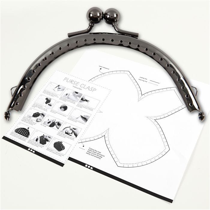 Bügelverschluss für Handtaschen, 10 cm, Antiksilber, 1 Stk