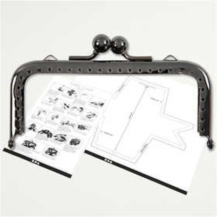 Bügelverschluss für Handtaschen, 10 cm, Metallic-Hellgrau, 1 Stk
