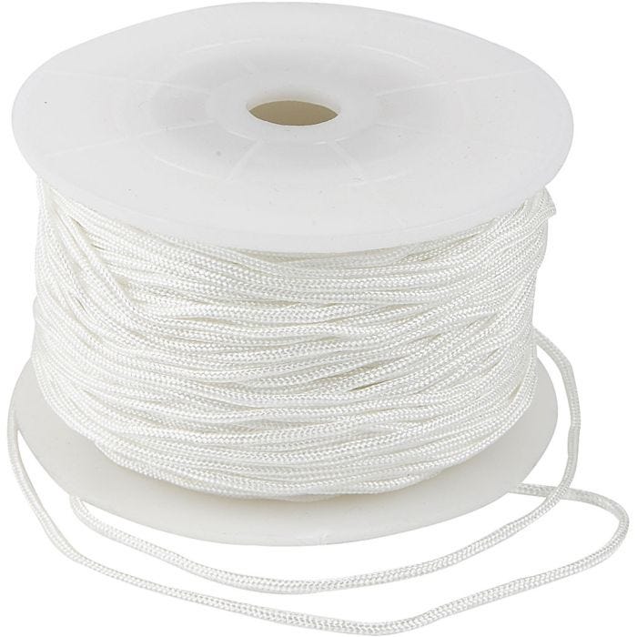 Macramé-Kordel, Dicke 1,8 mm, Weiß, 50 m/ 1 Rolle