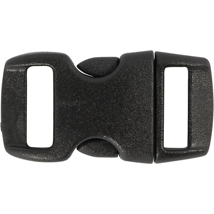 Klickverschluss, L 29 mm, B 15 mm, Lochgröße 3x11 mm, Schwarz, 4 Stk/ 1 Pck