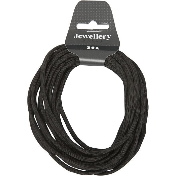 Nylon-Kordel, B 5 mm, Schwarz, 4 m/ 1 Rolle
