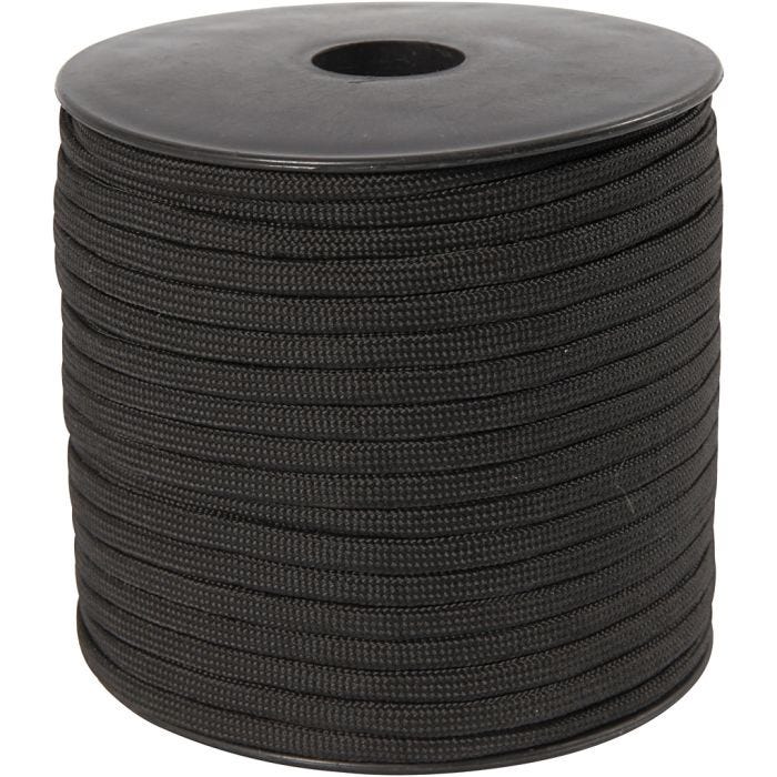 Nylon-Kordel, B 5 mm, Schwarz, 50 m/ 1 Rolle