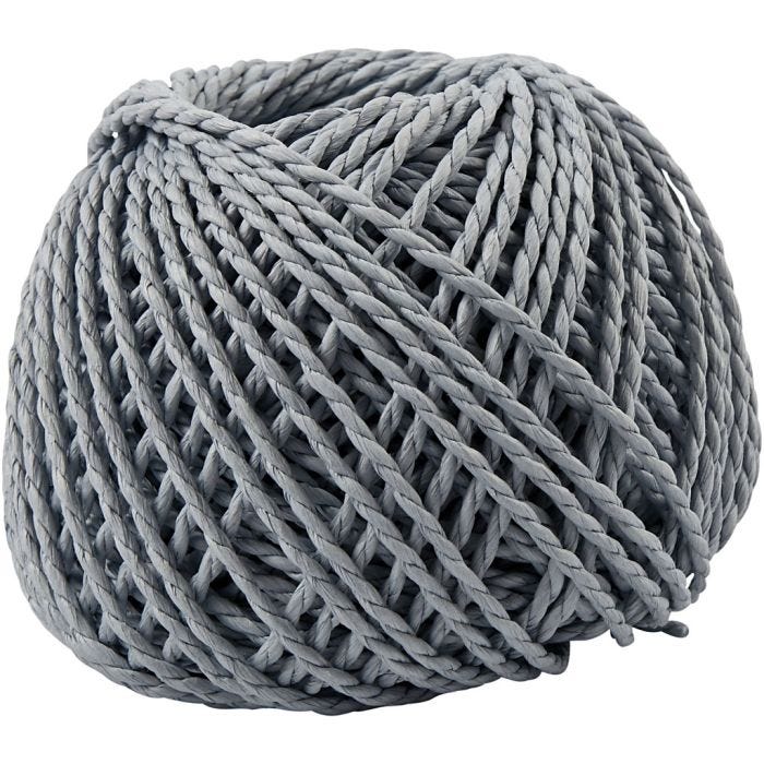 Papiergarn, Dicke 2,5-3 mm, Hellblau, 150 g, 40 m/ 1 Knäuel