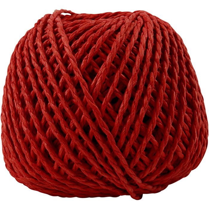 Papiergarn, Dicke 2,5-3 mm, Rot, 150 g, 40 m/ 1 Knäuel