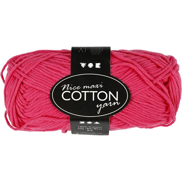 Baumwolle, 8/8, L 80-85 M, Größe maxi, Pink, 50g/ 1 Knäuel