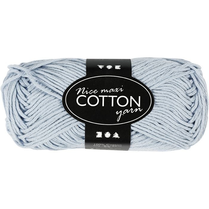 Baumwolle, 8/8, L 80-85 M, Größe maxi, Hellblau, 50g/ 1 Knäuel