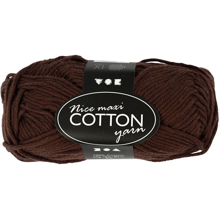Baumwolle, 8/8, L 80-85 M, Größe maxi, Braun, 50g/ 1 Knäuel