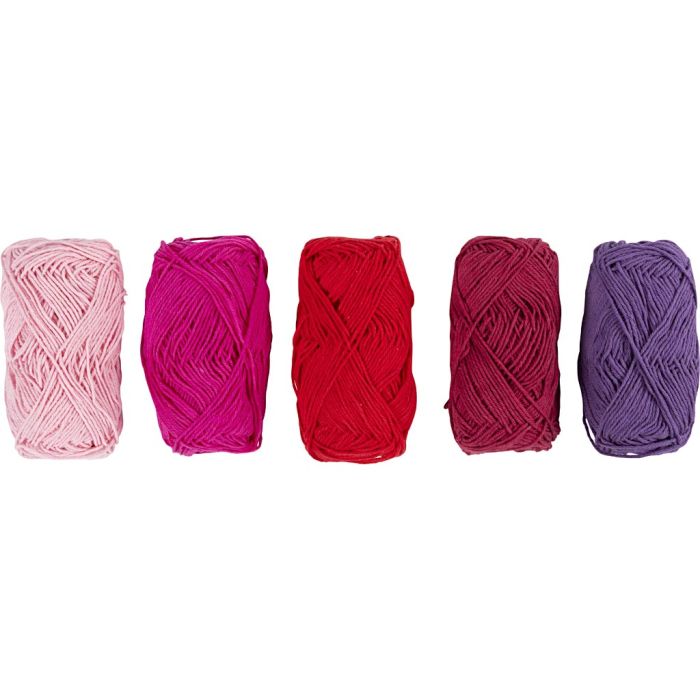 Baumwollgarn, Nr. 8/4, L 5x50 M, Harmonie in Lila-Pink, 5x20 g/ 1 Pck