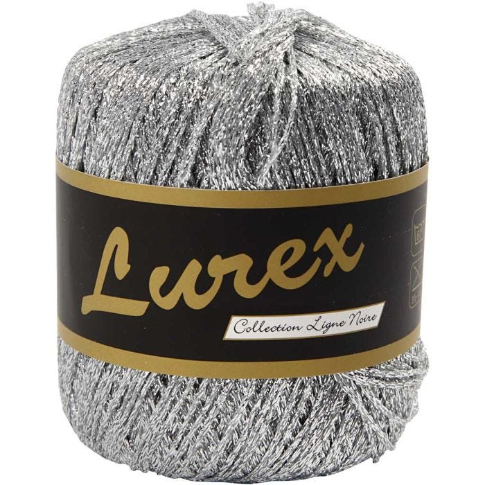Lurexgarn, L 160 M, Silber, 25 g/ 1 Knäuel