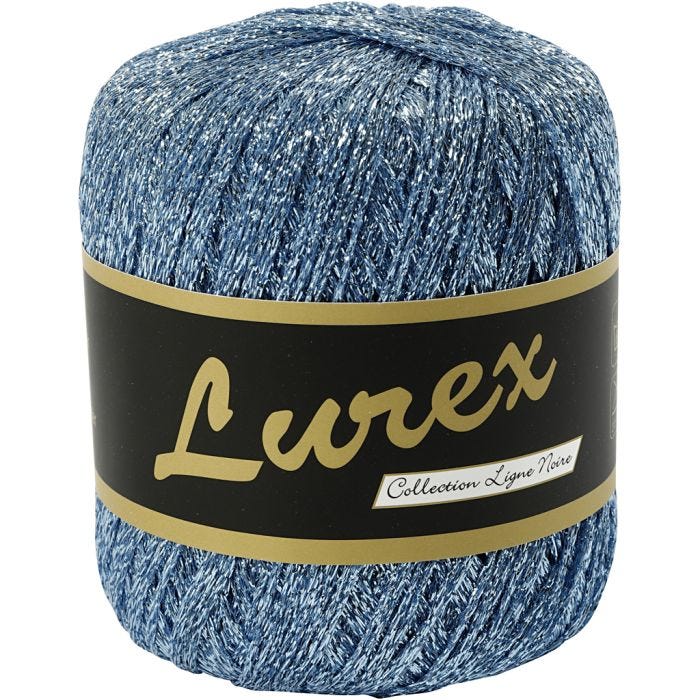 Lurexgarn, L 160 M, Hellblau, 25 g/ 1 Knäuel