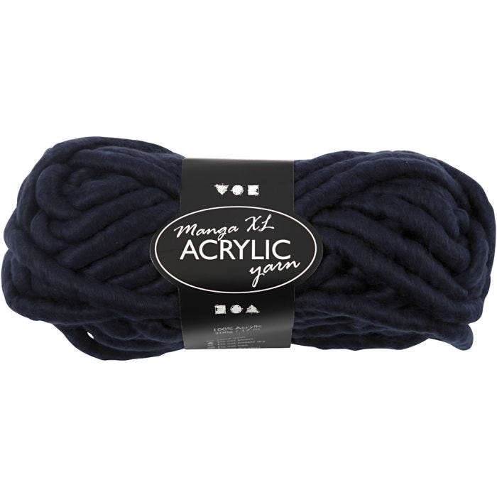 Chunky-Wolle XL (Polyacryl), L 17 M, Größe manga, Dunkelblau, 200 g/ 1 Knäuel