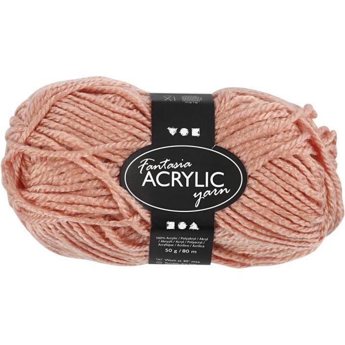 Fantasia Polyacryl Garn, 80 M, Hellrosa, 50g/ 1 Knäuel