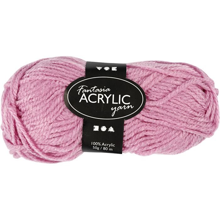 Fantasia Polyacryl Garn, L 80 M, Rosa, 50 g/ 1 Knäuel