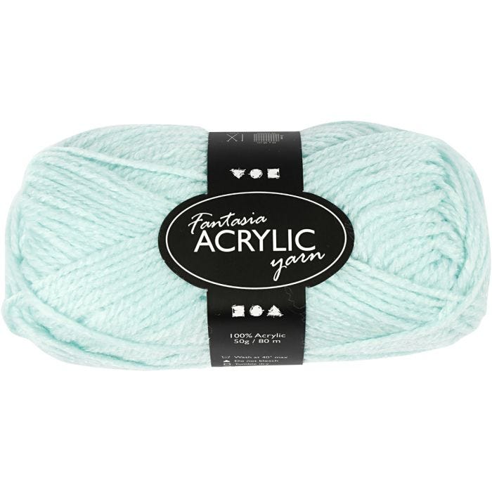 Fantasia Polyacryl Garn, L 80 M, Mintgrün, 50 g/ 1 Knäuel