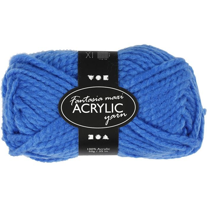 Fantasia Polyacryl-Wolle, L 35 M, Maxi, Blau, 50g/ 1 Knäuel