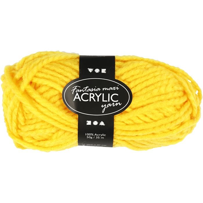 Fantasia Polyacryl-Wolle, 35 M, Maxi, Gelb, 50g/ 1 Knäuel