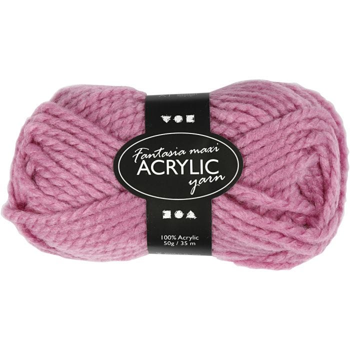 Fantasia Polyacryl-Wolle, L 35 M, Maxi, Rosa, 50 g/ 1 Knäuel