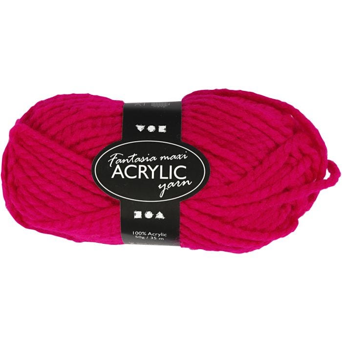 Fantasia Polyacryl-Wolle, 35 M, Maxi, Fuchsia, 50g/ 1 Knäuel