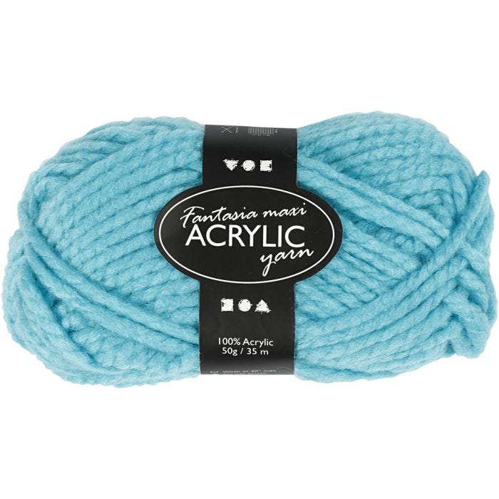 Fantasia Polyacryl-Wolle, 35 M, Maxi, Türkis, 50g/ 1 Knäuel