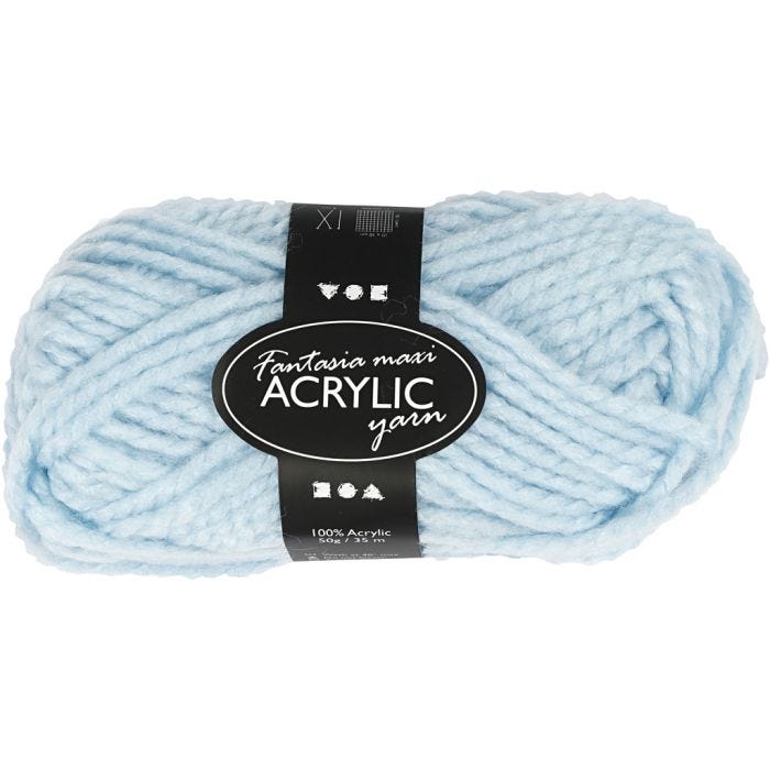 Fantasia Polyacryl-Wolle, L 35 M, Maxi, Hellblau, 50g/ 1 Knäuel