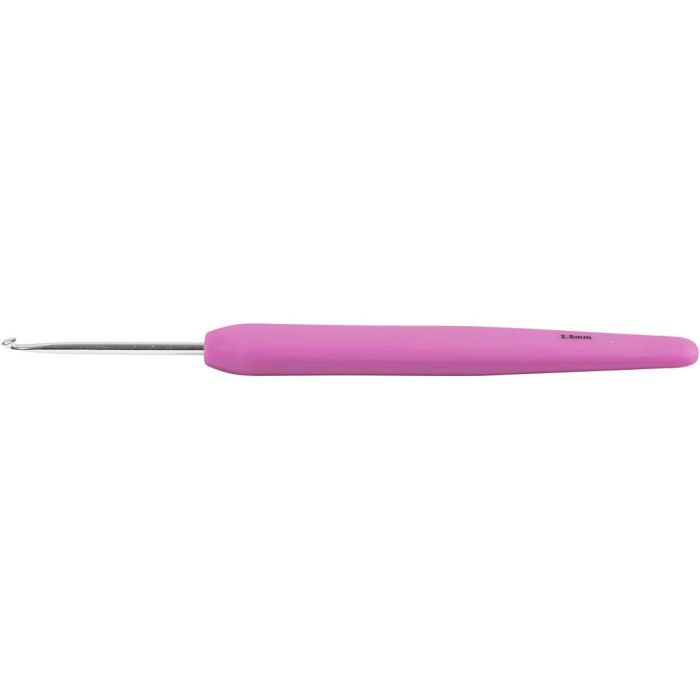 Häkelnadeln, 2,5, L 13,3 cm, Größe 2,5 mm, Rosa, 1 Stk