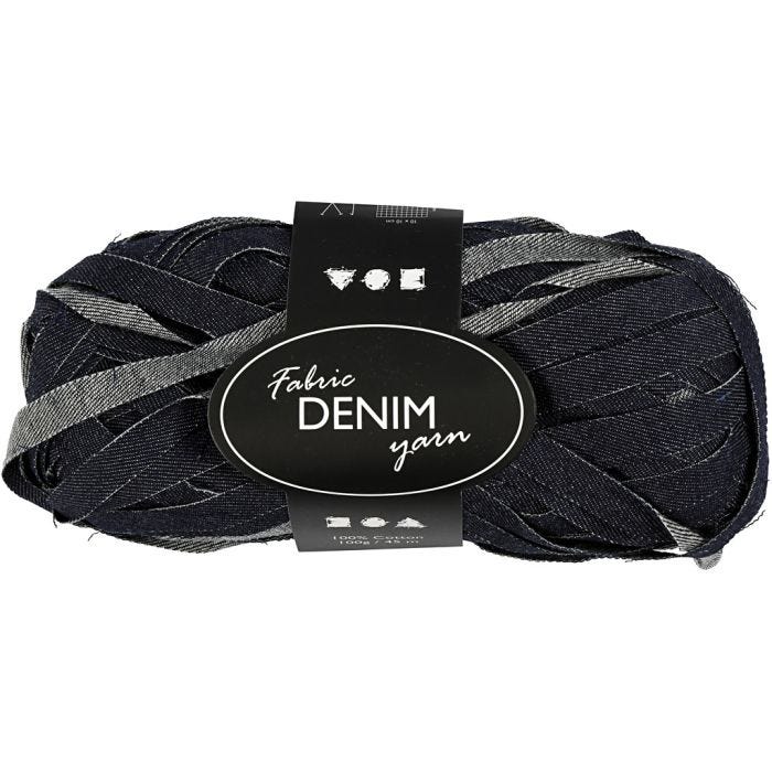 Denim-Stoffgarn, L 45 M, Blau, 100 g/ 1 Knäuel