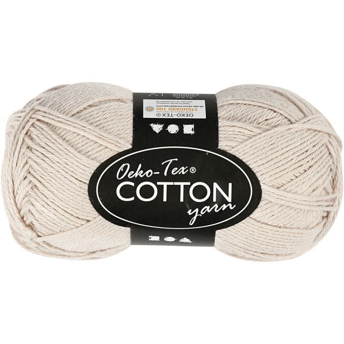 Baumwollgarn, Nr. 8/4, L 170 M, Beige, 50 g/ 1 Knäuel