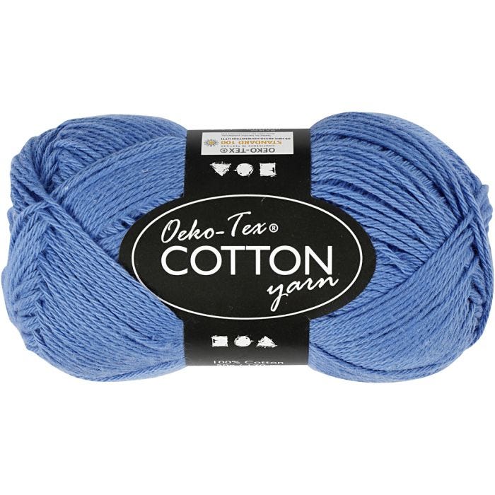 Baumwollgarn, Nr. 8/4, L 170 M, Blau, 50 g/ 1 Knäuel