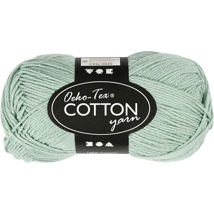 Baumwollgarn, Nr. 8/4, L 170 M, Mintgrün, 50 g/ 1 Knäuel