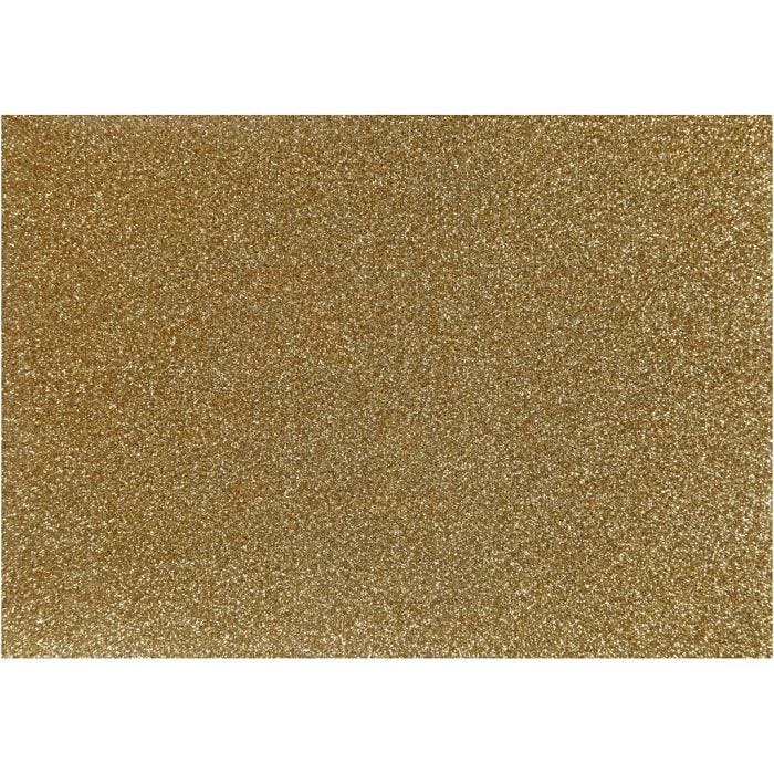 Bügelfolie, A5, Blatt 148x210 mm, Glitter, Gold, 1 Bl.