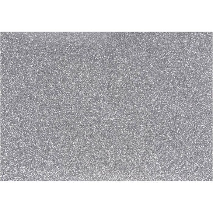 Bügelfolie, A5, Blatt 148x210 mm, Glitter, Silber, 1 Bl.