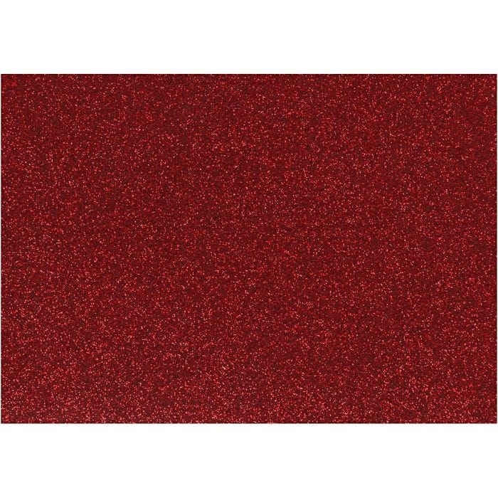 Bügelfolie, A5, Blatt 148x210 mm, Glitter, Rot, 1 Bl.