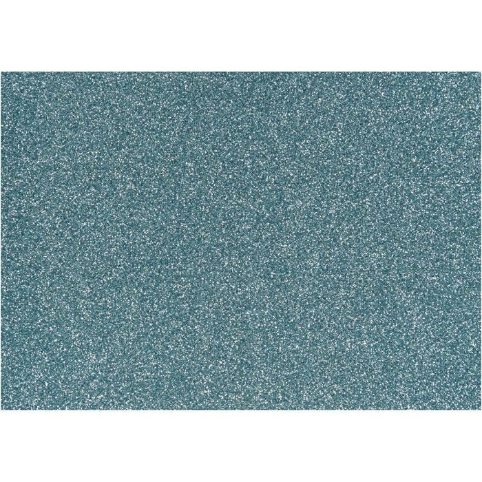 Bügelfolie, A5, Blatt 148x210 mm, Glitter, Hellblau, 1 Bl.