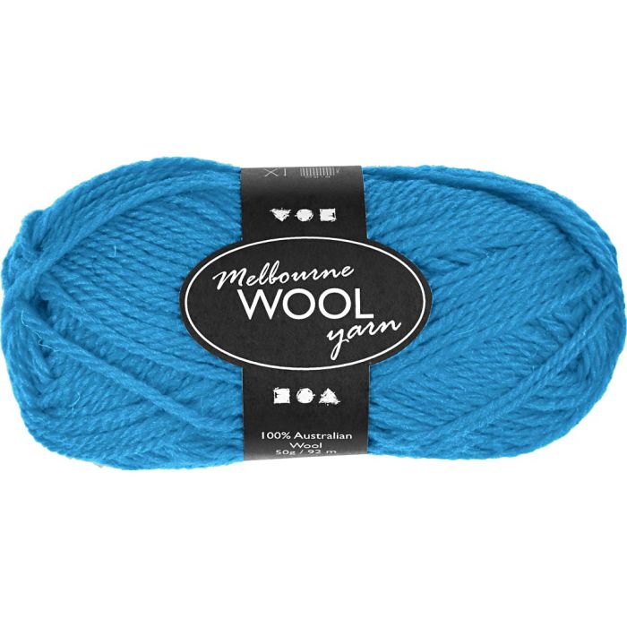 Melbourne Wool Yarn, L 92 M, Nadel 4-5,5, Hellblau, 50 g/ 1 Knäuel