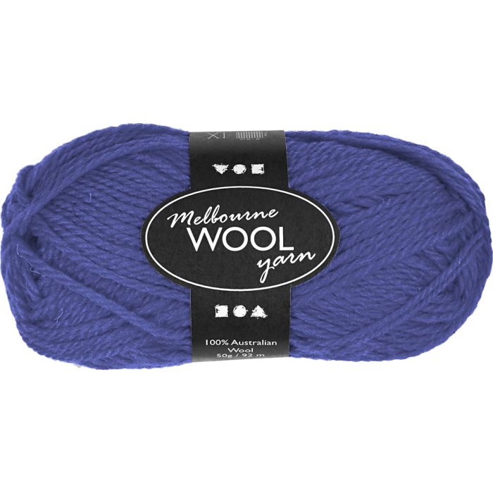 Melbourne Wool Yarn, L 92 M, Nadel 4-5,5, Blau, 50 g/ 1 Knäuel