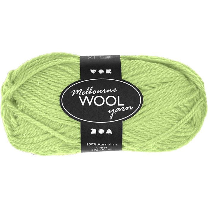 Melbourne Wool Yarn, 92 M, Neongrün, 50g/ 1 Knäuel