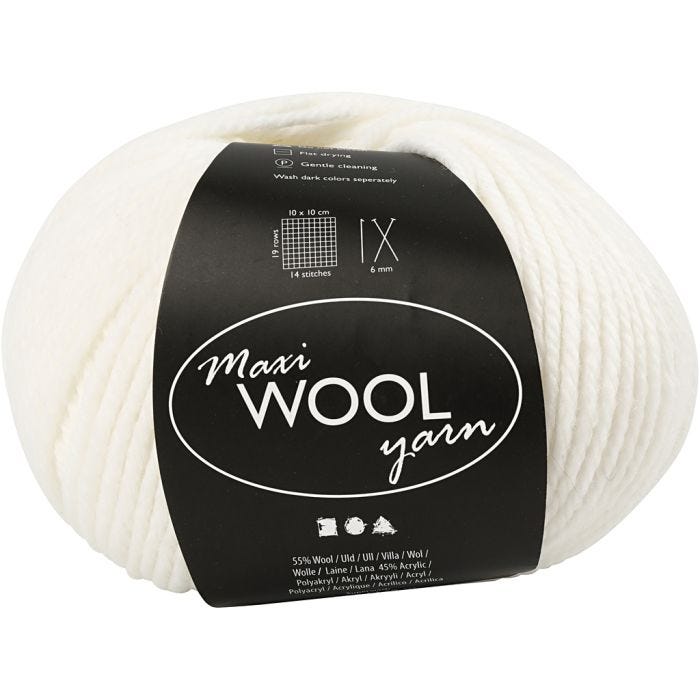 Wolle, L 125 M, Naturweiß, 100 g/ 1 Knäuel