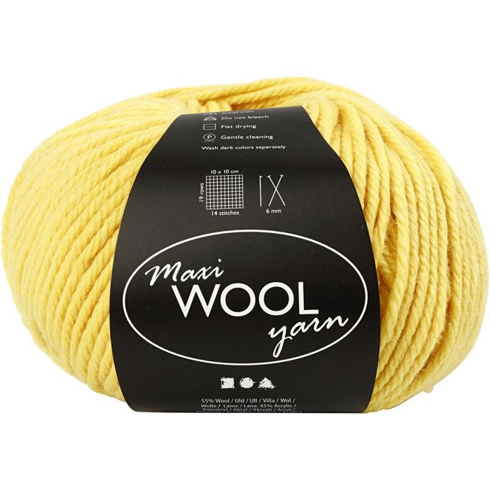 Wolle, L 125 M, Gelb, 100 g/ 1 Knäuel