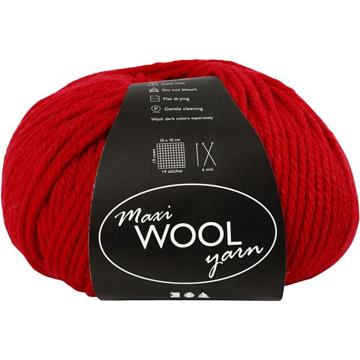 Wolle, L 125 M, Rot, 100 g/ 1 Knäuel